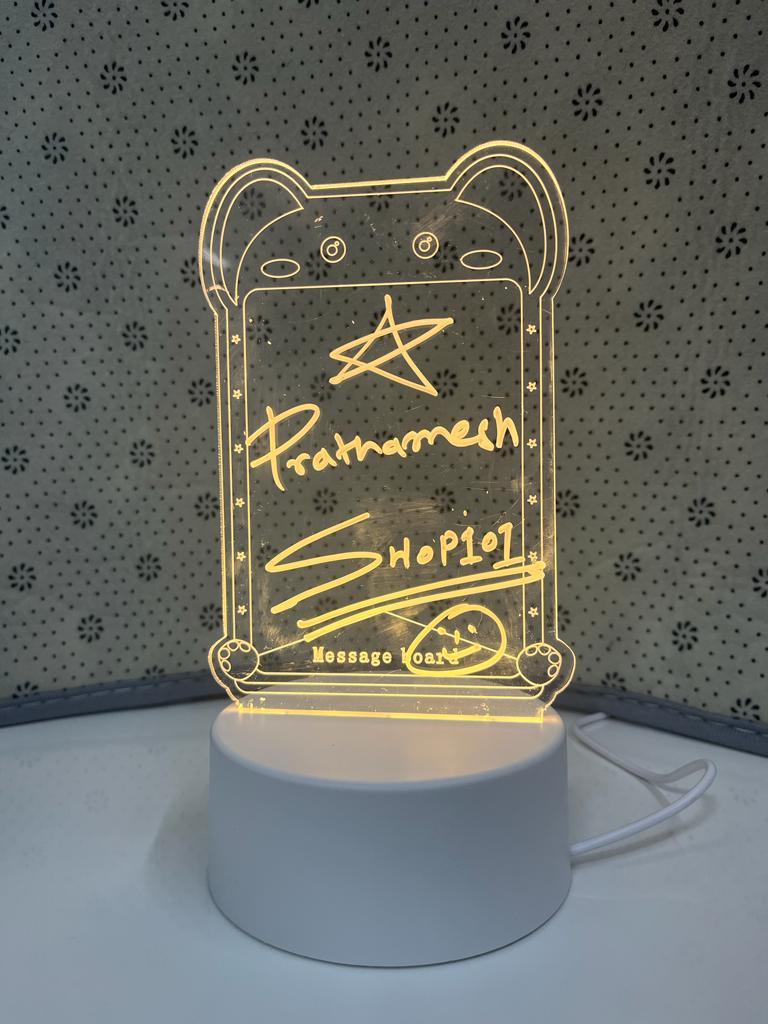 3D Creative Acrylic Table Light Light | Board for Write Greetings