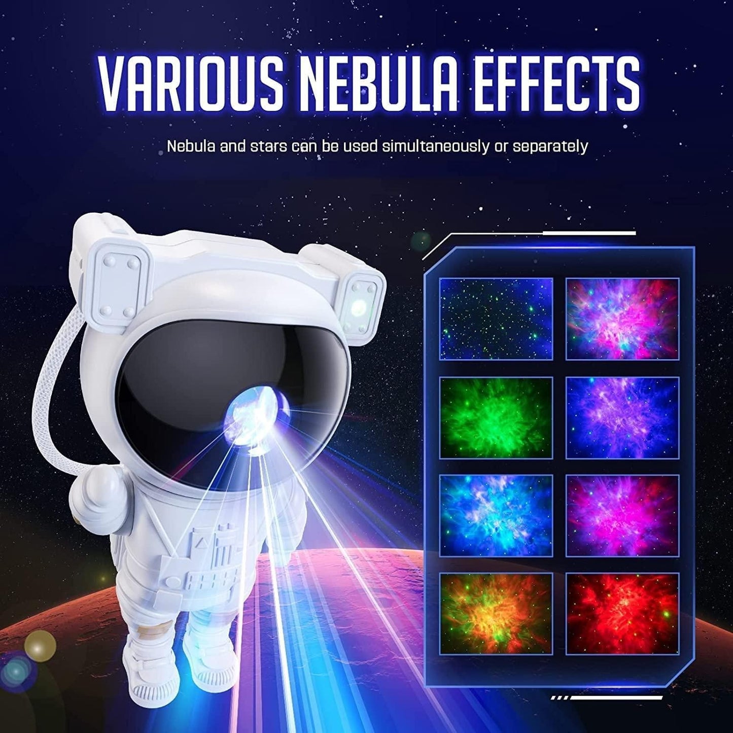 Astronaut Galaxy Projector - 360 Head Rotation With Remote Control