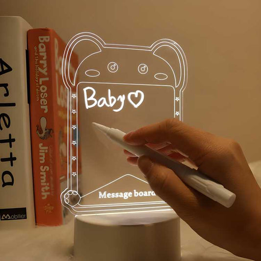 3D Creative Acrylic Table Light Light | Board for Write Greetings