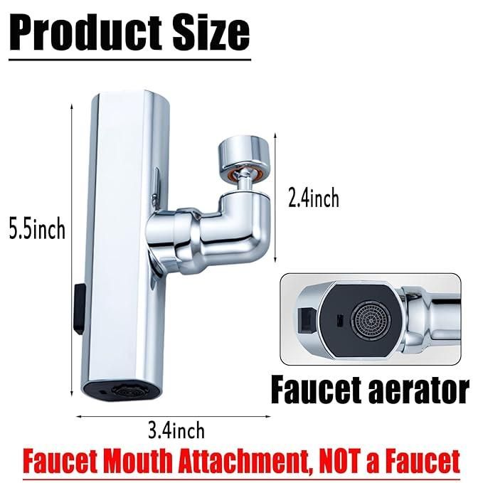 360* Waterfall Kitchen Faucet, Touch Faucet, Extender for Kitchen Sink 3 in 1