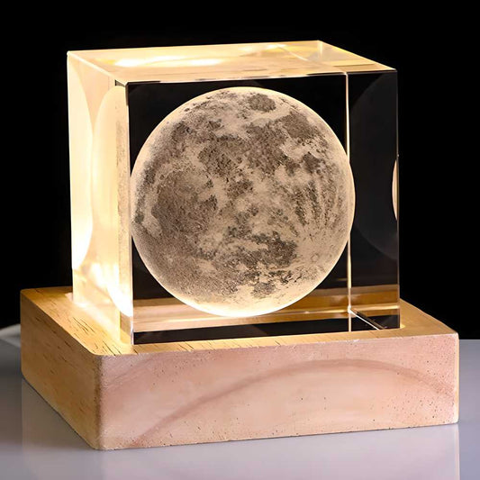 3D Crystal Cube Moon Night Lamp